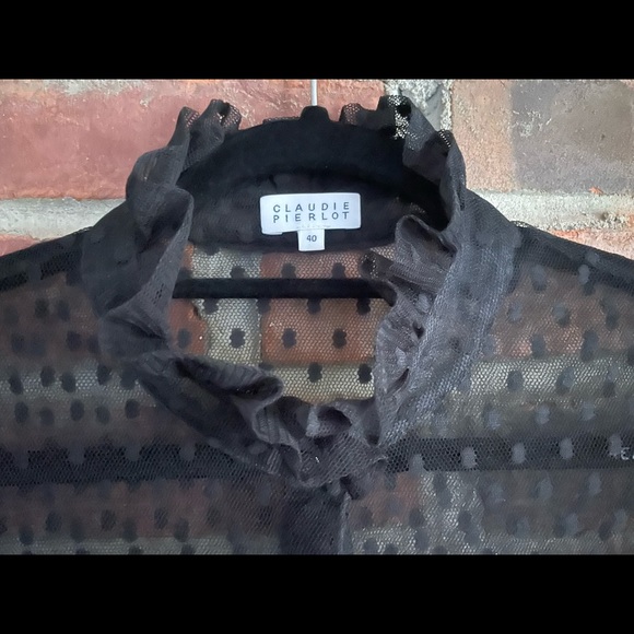 Claudie Pierlot Black Lace Blouse (size 40, M) - Picture 4 of 4